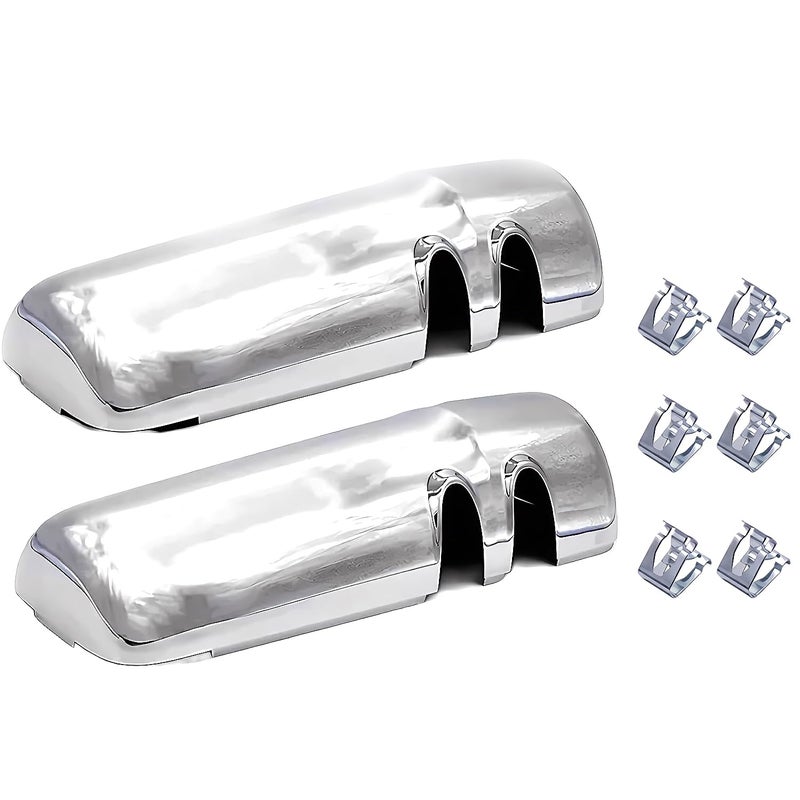 LEAVAN Chrome Door Mirror Covers Fit for Kenworth T680 A Pair Chrome Side Mirror Covers with Clips Fit for Kenworth T680 T880 W990 Driver Side and Passenger Side