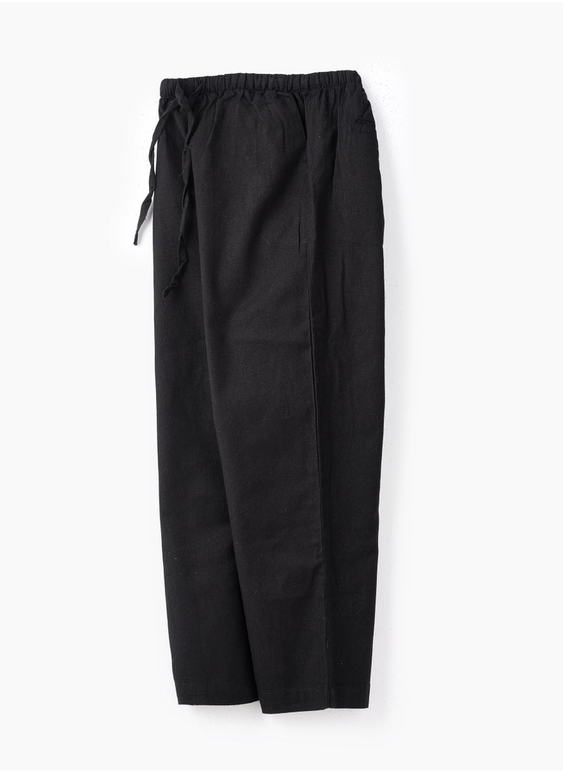 Jelliene Girls Woven Cotton Flax Relaxed Fit Pants  - Image 3