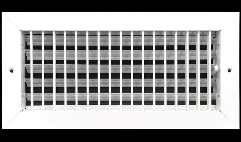 غطاء تهوية قابل للتعديل 14w X 6h لتوريد الهواء HVAC، غطاء جانبي أو سقفي، تسجيل تدفق هواء عالي، أبعاد خارجية بيضاء 1575w X 775h
