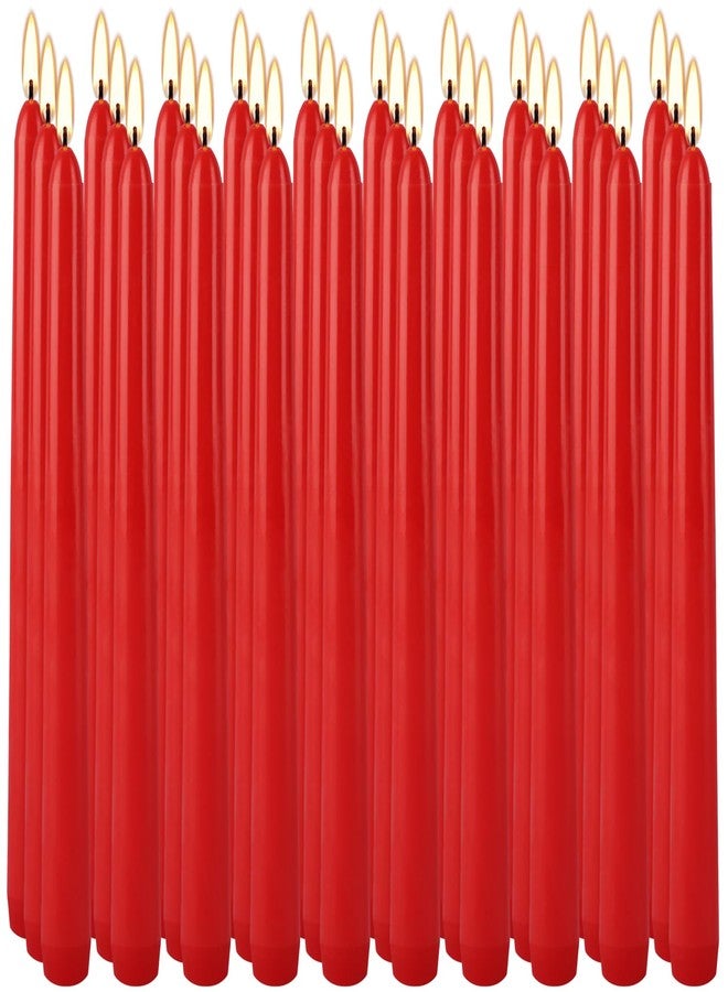 Aamdkcyu 30-Pack Red Taper Candles - 10 Inch Long-Lasting Dinner Candles, Unscented Smokeless for Christmas, Wedding, Party and Home Table Decor - Image 1