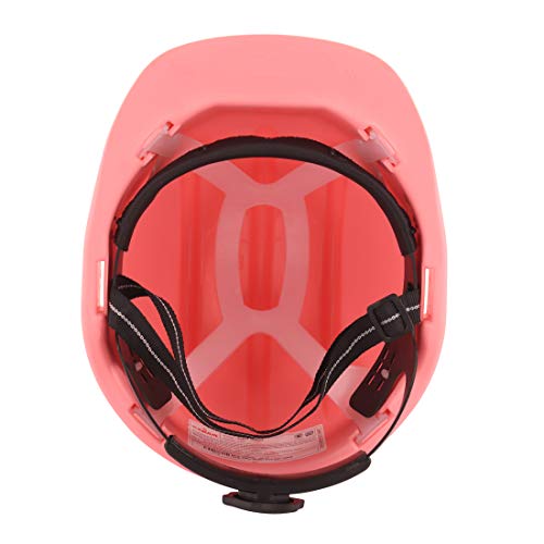 KARAM PN521 Safety Helmet for Men Construction Helmet | Ratchet Type Adjustment with Adjustable Chin Strap | Work Helmet with Side Slot for Attachment | is:2925:1984 Certified | Pink - Image 2