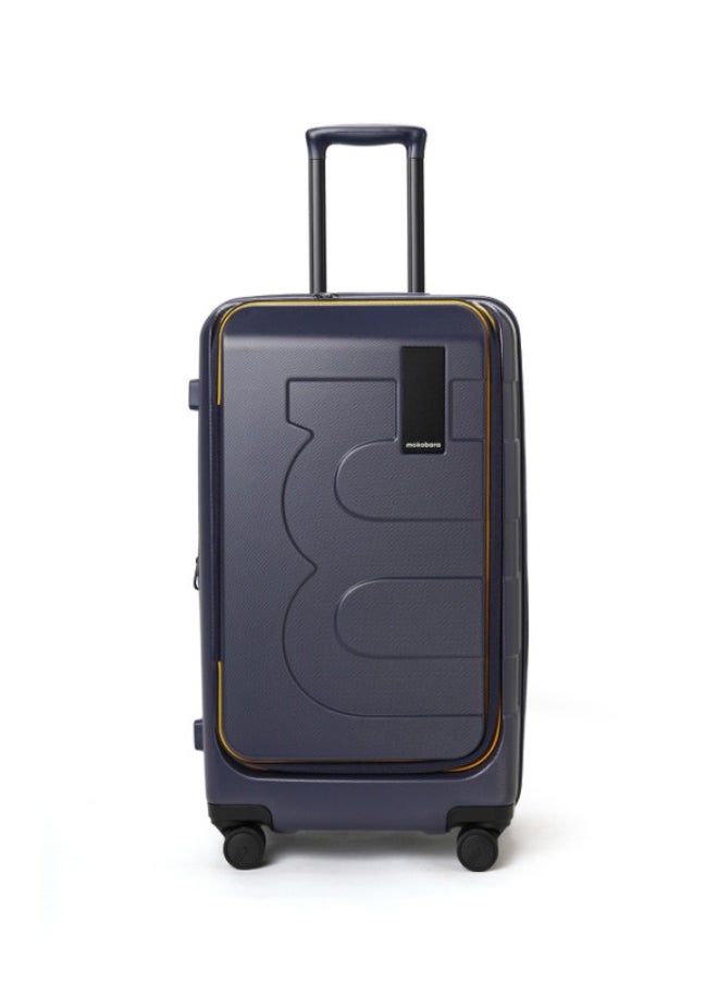 Mokobara MOKOBARA The Em Access Check-In Trunk Luggage Polycarbonate 8 Spinner Wheel Trolly Hardsided Suitcase With Built In Tsa Lock Travel Suitcase (Blue) 