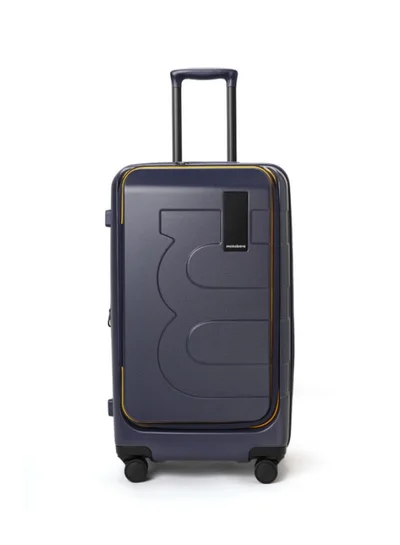 موكوبارا للتجارة ذ.م.م The Em Access Check-In Trunk Luggage Polycarbonate 8 Spinner Wheel Trolly Hardsided Suitcase With Built In Tsa Lock Travel Suitcase (Blue)
