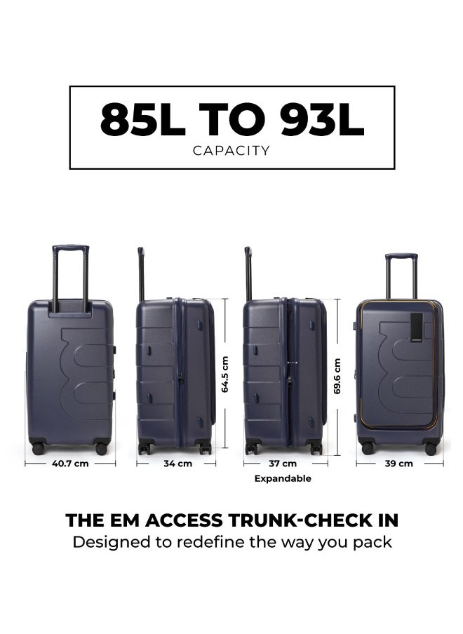 Mokobara - MOKOBARA The Em Access Check-In Trunk Luggage Polycarbonate 8 Spinner Wheel Trolly Hardsided Suitcase With Built In Tsa Lock Travel Suitcase (Blue) - Image 1