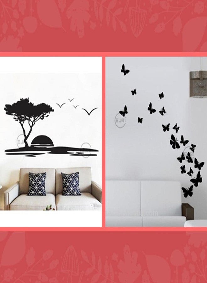 Eja Art Trendy Set of 2 Wall Stickers Flying Butterfly Quote Koshish Self Adhesive VinylWaterproof Decorative Wall Decals for Home - Image 5