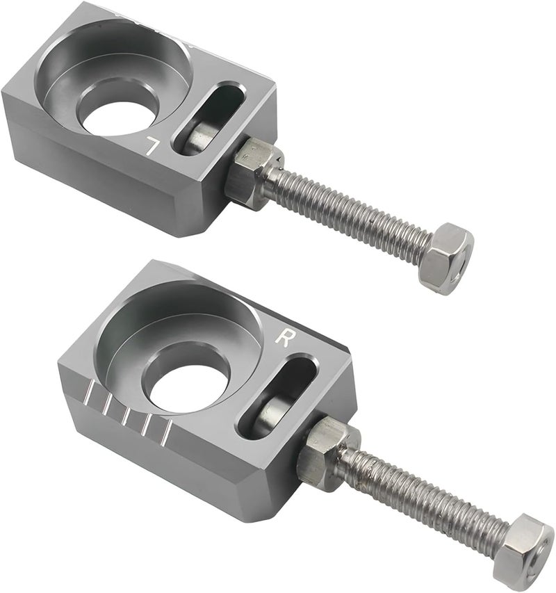 for, Talaria Sting R Accessories, Aluminum Off-Road Electric Motorcycle Parts, Black Silver Adaptable Chain Tensioner, 2 Pcs Rear Axle Chain Adjuster - Image 1