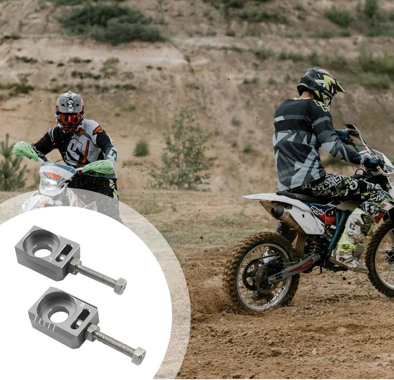for, Talaria Sting R Accessories, Aluminum Off-Road Electric Motorcycle Parts, Black Silver Adaptable Chain Tensioner, 2 Pcs Rear Axle Chain Adjuster - Image 3