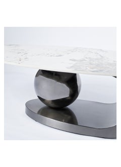 AWD Luxury Style Round Oval Coffee Table Combination in Marble Top, Stainless Steel Center Coffee Table, High End Living room Table, Houshold Home Decoration Centerpiece.  - Image 2