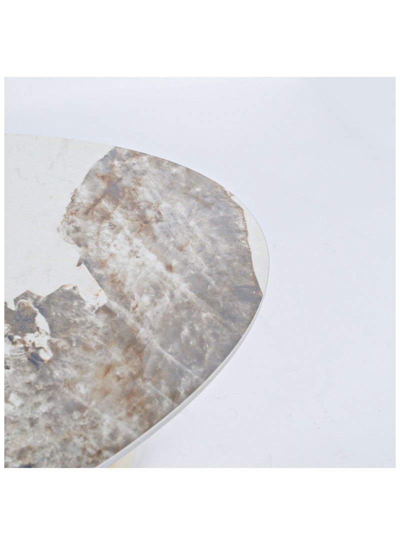 AWD Luxury Style Round Oval Coffee Table Combination in Marble Top, Stainless Steel Center Coffee Table, High End Living room Table, Houshold Home Decoration Centerpiece. - Image 5