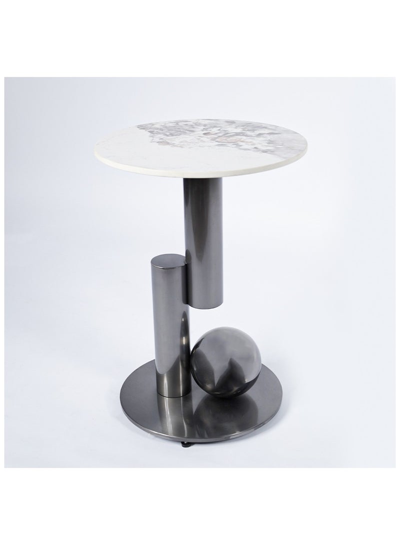 AWD Luxury Style Round Oval Coffee Table Combination in Marble Top, Stainless Steel Center Coffee Table, High End Living room Table, Houshold Home Decoration Centerpiece. - Image 4