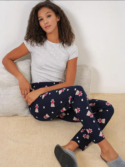 BIG DART BDART Patterned Mid Waist Lounge Bottoms