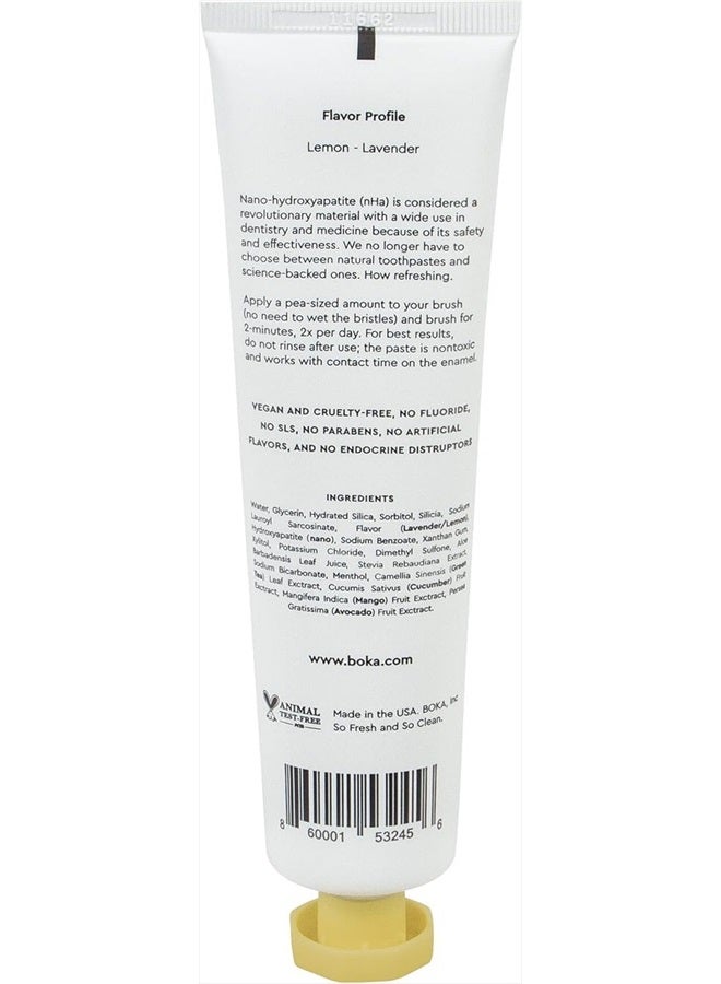 BOKA Fluoride Free Toothpaste- Nano Hydroxyapatite, Remineralizing, Sensitive Teeth, Whitening - Dentist Recommended for Adult, Kids Oral Care- Lemon Lavender Flavor, 4 Fl Oz 1Pk US Manufactured - Image 5