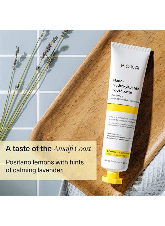 BOKA Fluoride Free Toothpaste- Nano Hydroxyapatite, Remineralizing, Sensitive Teeth, Whitening - Dentist Recommended for Adult, Kids Oral Care- Lemon Lavender Flavor, 4 Fl Oz 1Pk US Manufactured - Image 2