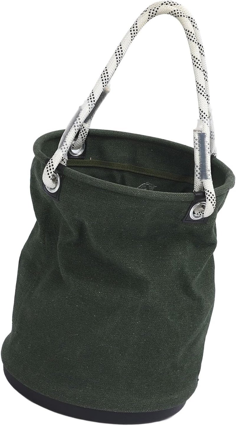 Canvas Bucket 40x30cm with Plastic Base – 30KG Load Bearing Foldable Tool Organizer for Construction and Maintenance Work (Green) - Image 4