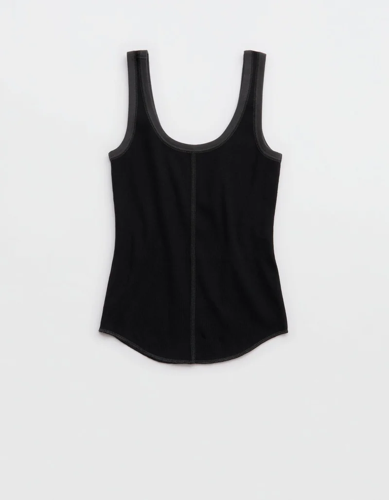 Aerie  Aerie Ribbed Scoop Neck Tank Top for Women | Best Price UAE