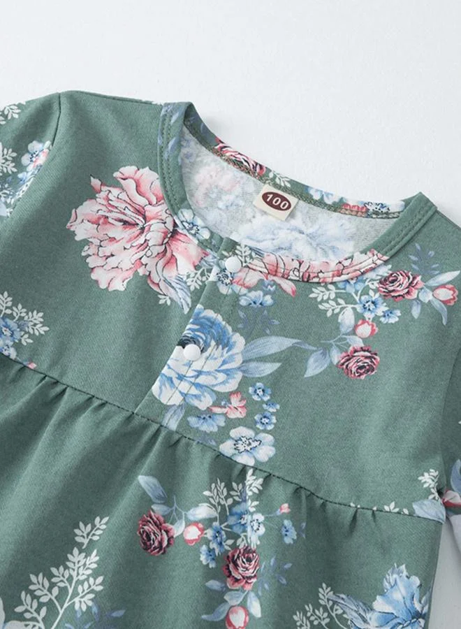 Take Two  Girls Green Floral Print Top And Shorts Pyjama Set for Women | Best Price UAE