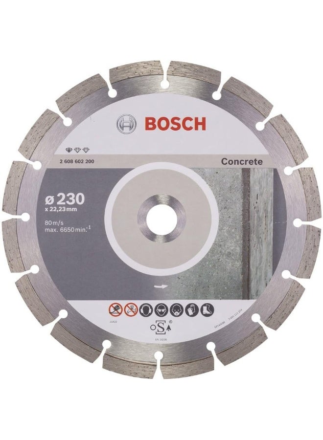 Bosch - Standard For Concrete Diamond Cutting Disc, For Small Angle Grinders, Reliable Cuts For Concrete, 1 Piece, 230 Mm Diameter - Image 1