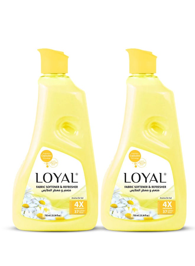 لويال منعم ومنعش الأقمشة لويال، برائحة الشمس، 2 × 750 مل، أصفر