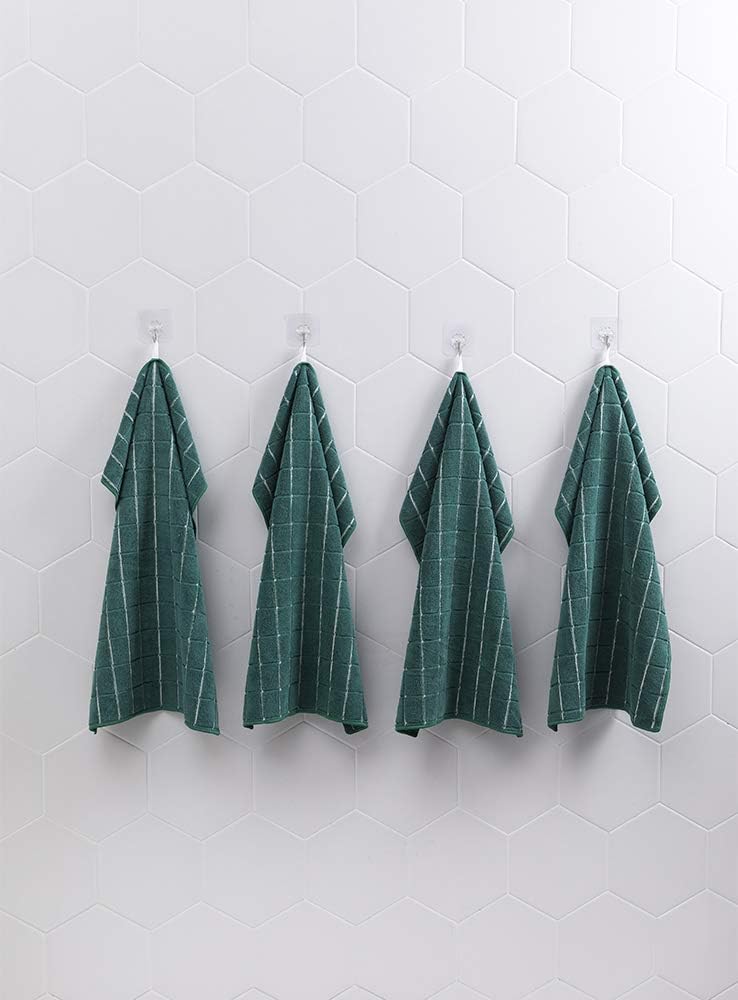 HYER KITCHEN Microfiber Dish Towels - Soft, Super Absorbent and Lint Free Kitchen Towels - 8 Pack (Lattice Designed Green Colors) - 26 x 18 Inch (Dark Green) - Image 4