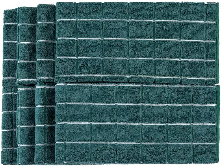 HYER KITCHEN Microfiber Dish Towels - Soft, Super Absorbent and Lint Free Kitchen Towels - 8 Pack (Lattice Designed Green Colors) - 26 x 18 Inch (Dark Green) - Image 2
