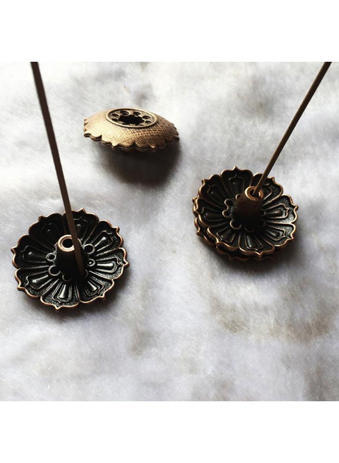 NIBEMINENT 9-Hole Lotus Flower Incense Holder Plate for Sticks Cone Decor Antique Bronze 20 x 10 20cm  - Image 4