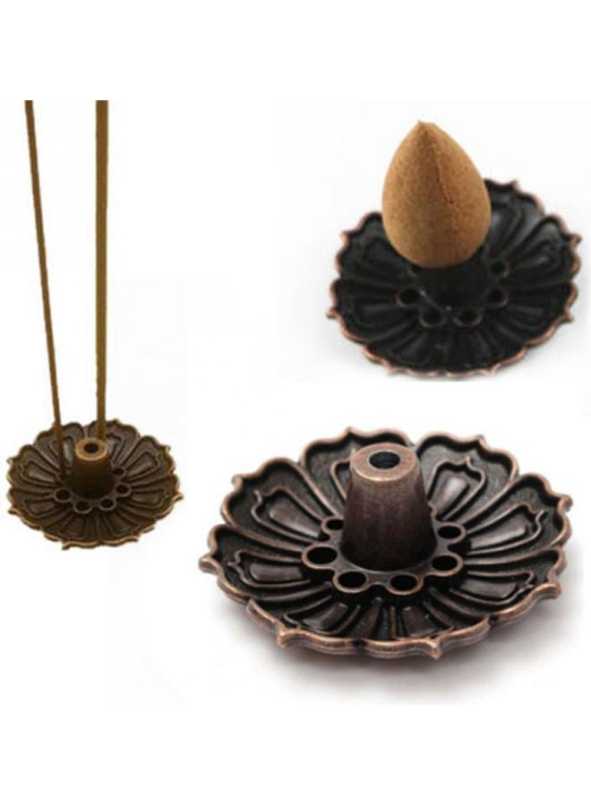NIBEMINENT 9-Hole Lotus Flower Incense Holder Plate for Sticks Cone Decor Antique Bronze 20 x 10 20cm  - Image 2