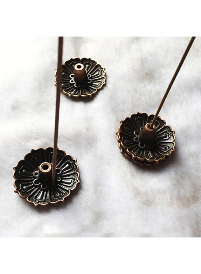 NIBEMINENT 9-Hole Lotus Flower Incense Holder Plate for Sticks Cone Decor Antique Bronze 20 x 10 20cm  - Image 3