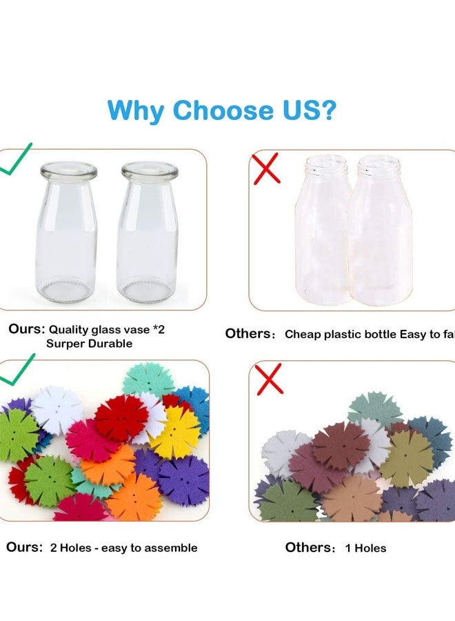 Bukela Crafts for Girls Ages 4-12 Gift Make Your Own Flower Bouquet with Buttons Felt Flowers, Christmas Gifts Vase Art and Craft for Kids- DIY Activity for Boys & Girls Age 6 7 8 9 10 11 12 Year Old - Image 4