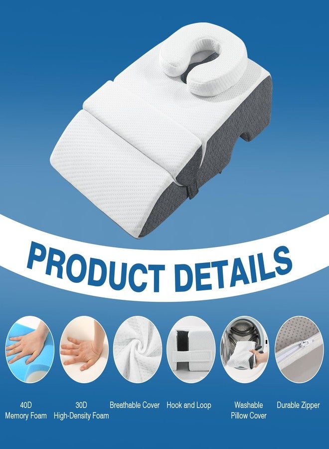 ROYALAY Face Down Pillow for Massage, Memory Foam Breast Pillow for Massage, Stomach Sleeping Pillow with Non-Slip Bottom for Eye Surgery Recovery, BBL, GERD - Image 2