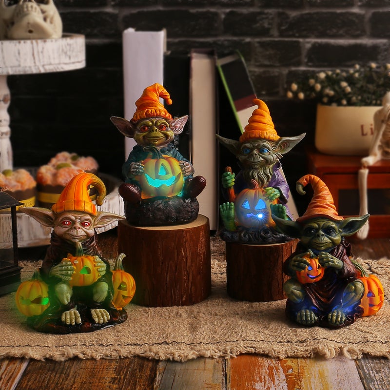 Halloween Pumpkin Light Elf Resin Decor CC3-30/C style - Image 4