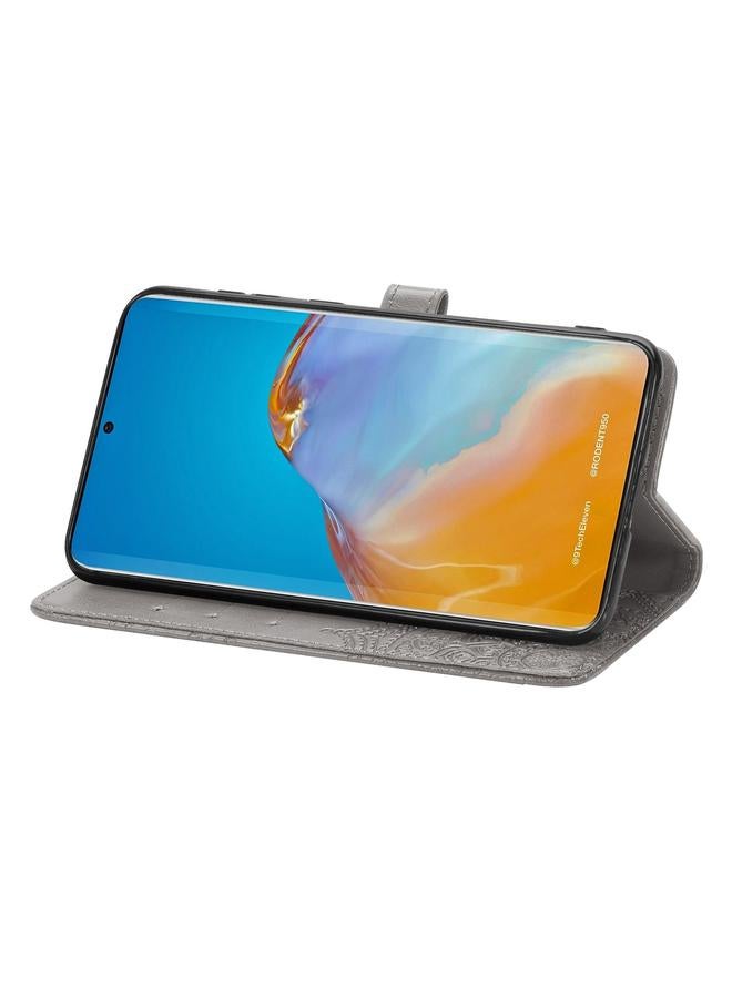 زبون جراب لهاتف Huawei P50 من الجلد المنقوش بنقشة زهرة ماندالا مع حامل / فتحة بطاقة / محفظة / حبل تعليق - Image 4