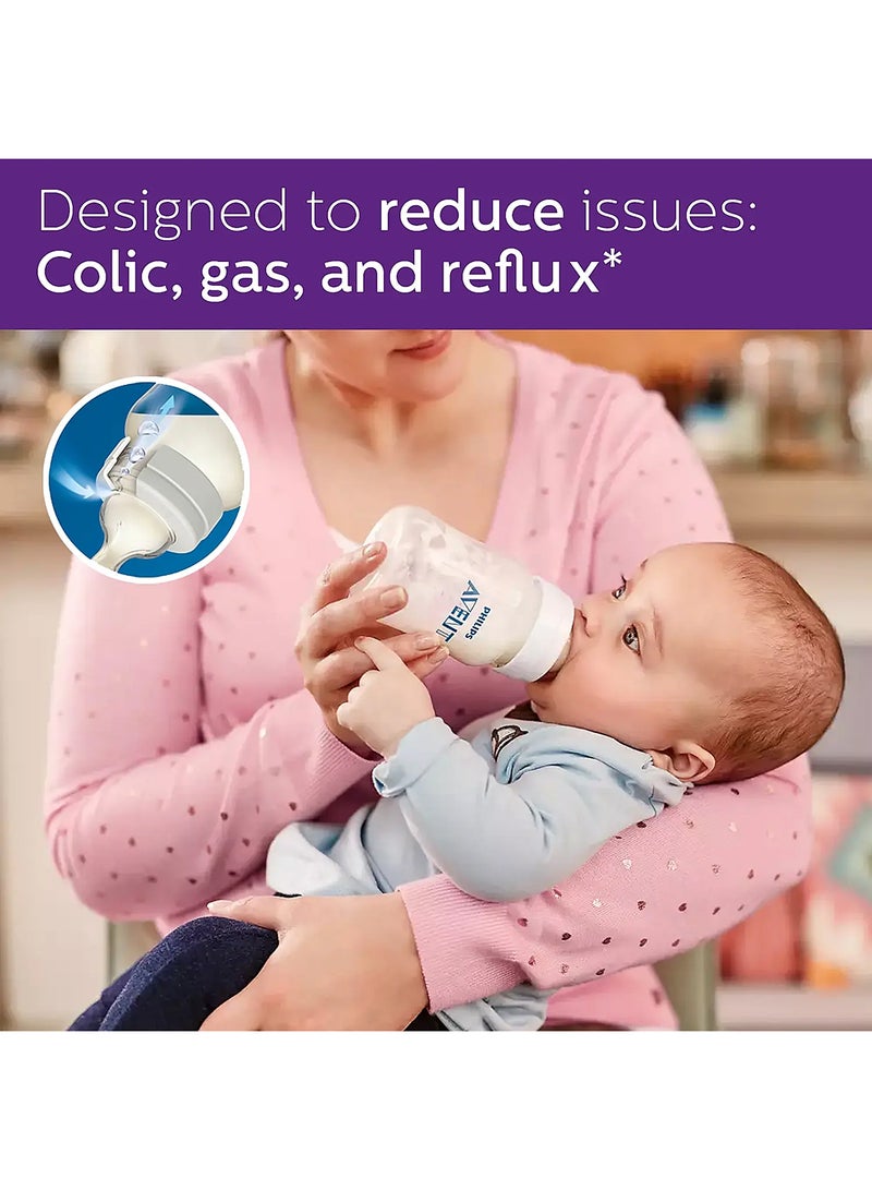Philips Avent Pack Of 2 Anti - Colic Baby Bottle Set, Extra Soft Nipple, Easy To Hold, 1M+, 260 Ml - Clear - Image 2