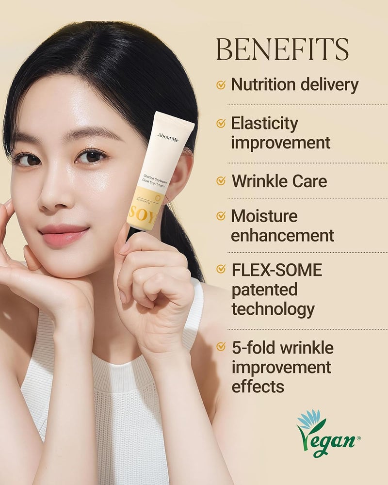 About Me Glycine Soybean Core Eye Cream Korean MultiZone Eye Treatment for All Skin Types Daily Firming Care with Concentrated Soy Protein 13 Peptides Korean Skin Care 051oz 15ml - Image 2