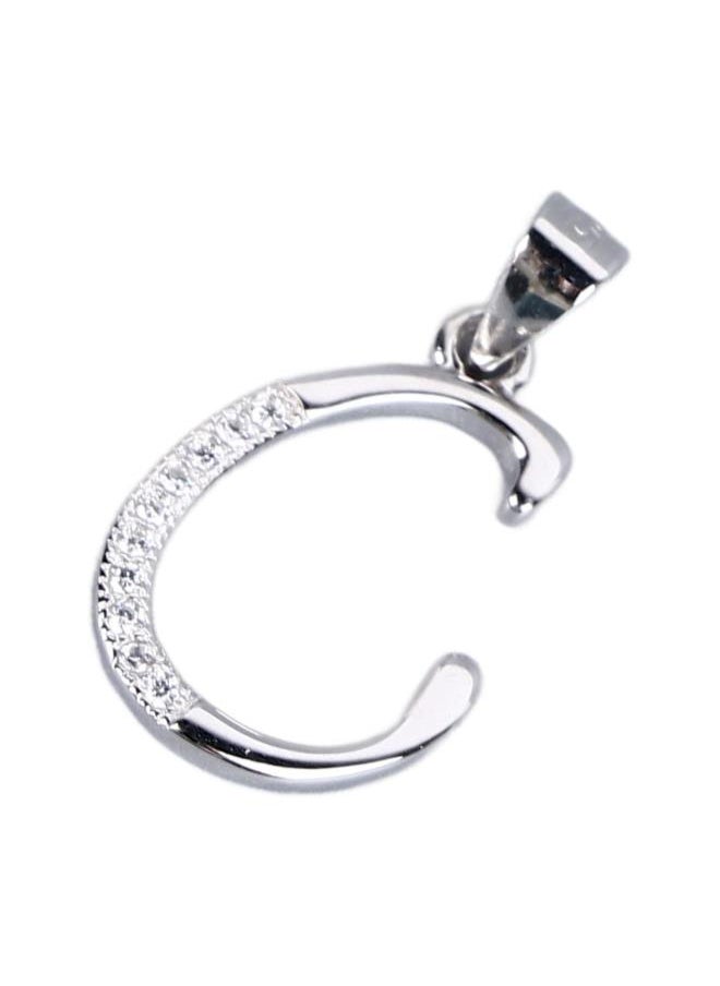 Generic - 925 Sterling Silver C Pendant Dazzling Rhinestones Personalized Initial Jewelry for Necklace Bracelet - Image 1