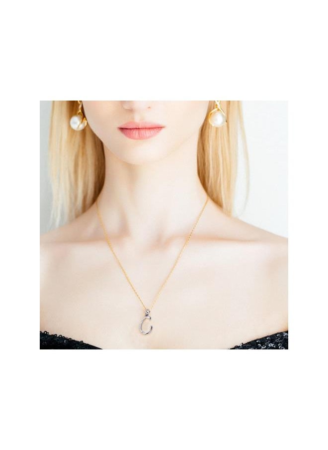 Generic - 925 Sterling Silver C Pendant Dazzling Rhinestones Personalized Initial Jewelry for Necklace Bracelet - Image 1