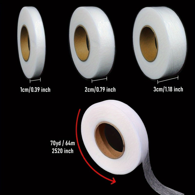 Nonwoven Interlining Tape 2520 Inch 1cm Wide Iron On Hem Adhesive For DIY Sewing Hat Craft Patchwork - Image 4