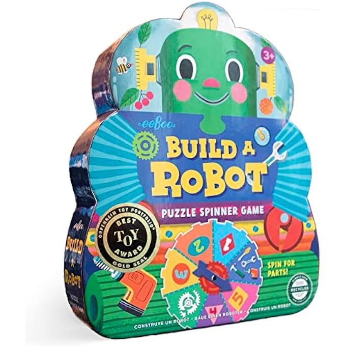 إيبو eeBoo Build لعبة Robot Spinner ، تجمع بين الأرقام البسيطة والمرح ، 3 سنوات فما فوق - Image 1
