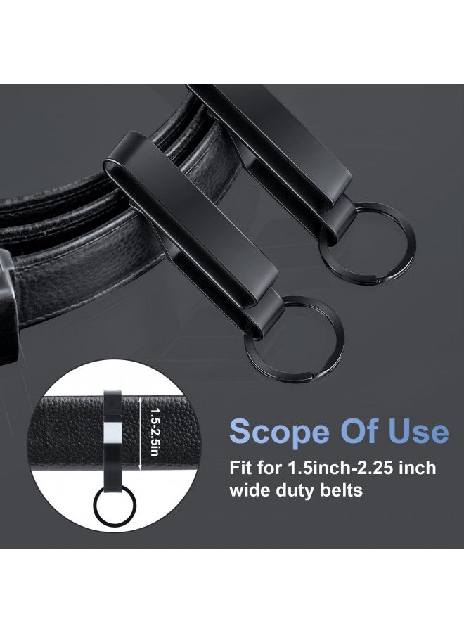 SAVITA 2pcs Heavy Duty Belt Key Holder, Fast Release Steel Tactical Key Holder Clip with 4pcs Key Rings Fits Belts for Police Firefighters - Image 4