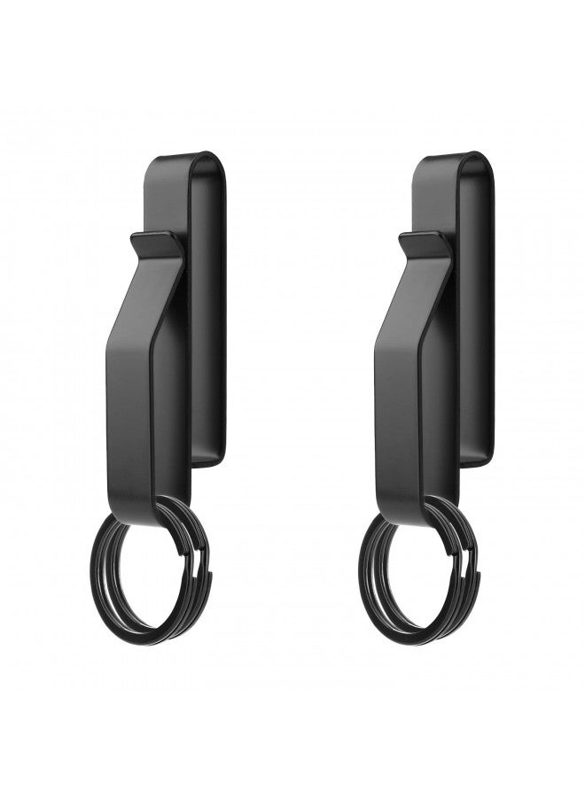 SAVITA 2pcs Heavy Duty Belt Key Holder, Fast Release Steel Tactical Key Holder Clip with 4pcs Key Rings Fits Belts for Police Firefighters - Image 1