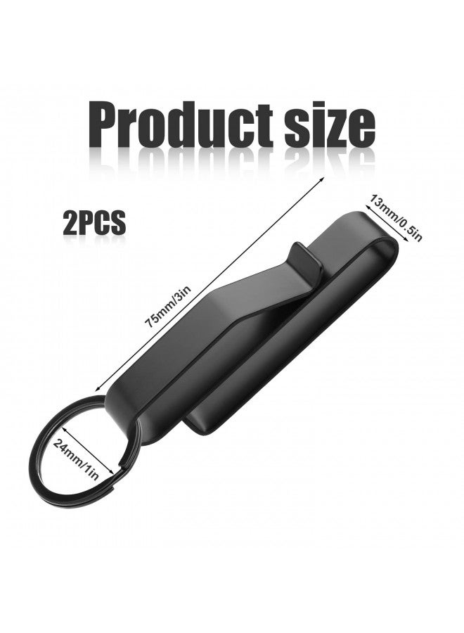 SAVITA 2pcs Heavy Duty Belt Key Holder, Fast Release Steel Tactical Key Holder Clip with 4pcs Key Rings Fits Belts for Police Firefighters - Image 2