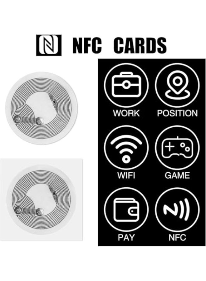 كيلا ملصقات NFC لاصقة، شريحة NFC قابلة لإعادة الكتابة، Ntag 215، ملصقات NFC بسعة 504 بايت، متوافقة مع TagMo وAmiibo وأجهزة الهواتف المحمولة التي تدعم تقنية NFC (60) - Image 3