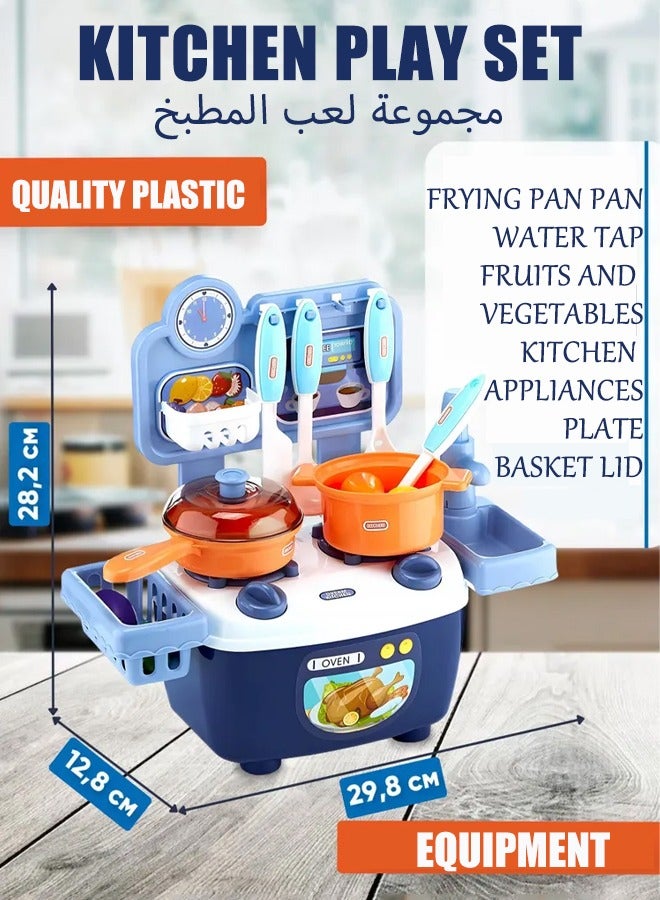 Kitchen Pretend Play Toy Kitchen Toy for kids, Play Kitchen Set Role Playing Game Pretend Food and Cooking Playset, Kids Toy Kitchen Set with Play Sink, Kitchen Mini Small Happy Toy Education Preschool , for 3 4 5 6Years Old Girls Boys  - Image 2