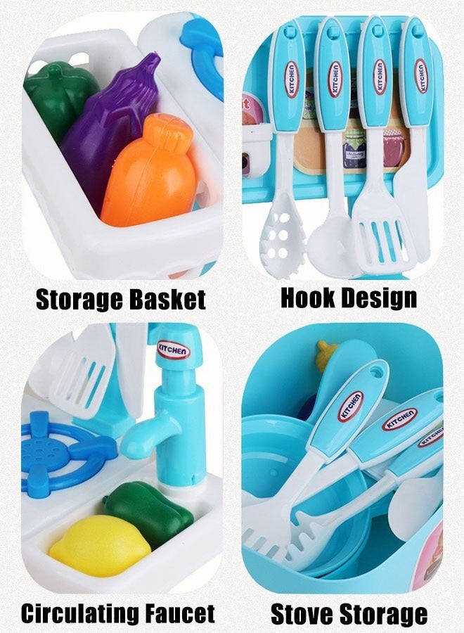 Kitchen Pretend Play Toy Kitchen Toy for kids, Play Kitchen Set Role Playing Game Pretend Food and Cooking Playset, Kids Toy Kitchen Set with Play Sink, Kitchen Mini Small Happy Toy Education Preschool , for 3 4 5 6Years Old Girls Boys  - Image 4