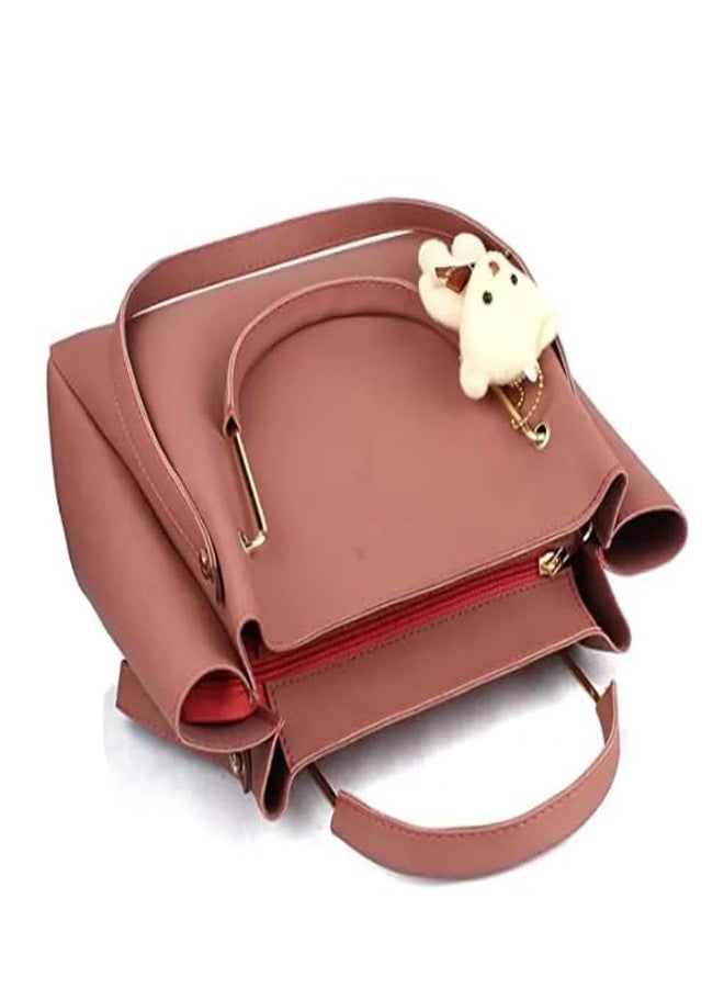 ARONPRO Women's Pu Handbag Stylish Casual Work Wear Shoulder Bag With Cute Teddy Tassel - Image 3