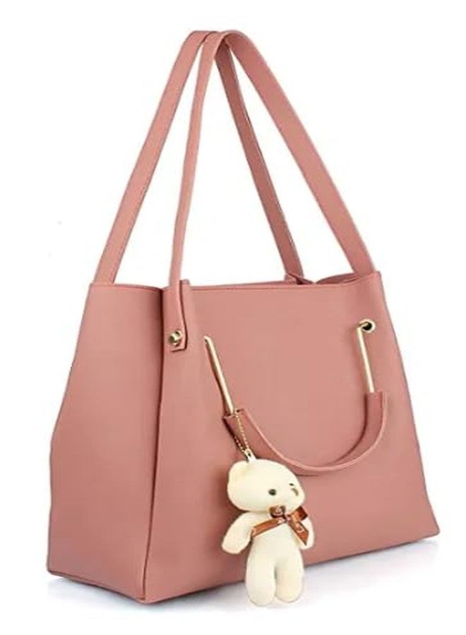 ARONPRO Women's Pu Handbag Stylish Casual Work Wear Shoulder Bag With Cute Teddy Tassel - Image 2