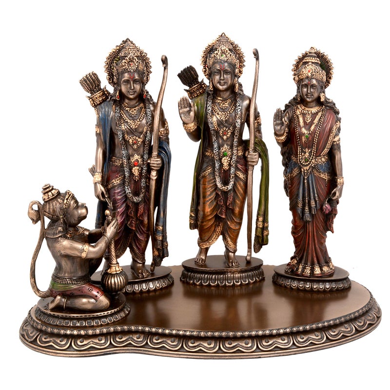Idol Collections Ram Darbar Set on Bonded Bronze Statue Base Height 8 Inches - Image 5