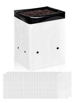 Excefore Film Grow Bag, 1 Gallon Plastic Grow Bags, Black and White Plant Nursery Bags, Seeding Bags for Vegetable Flower Plant, Suitable for Potting Seedlings, and Rooting  - Image 1