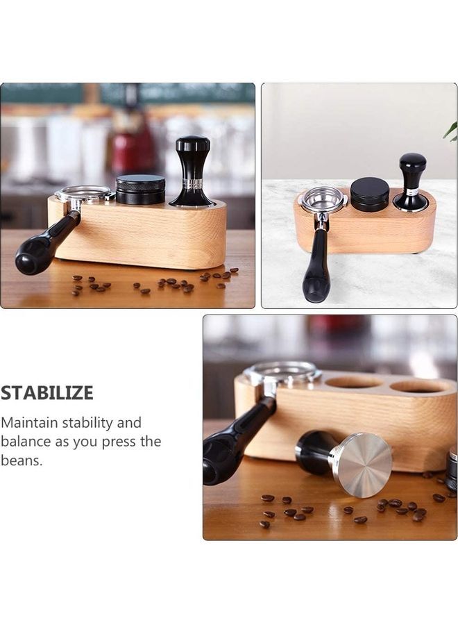 NIBEMINENT Coffee Tamper Base Stand Brown - Image 5