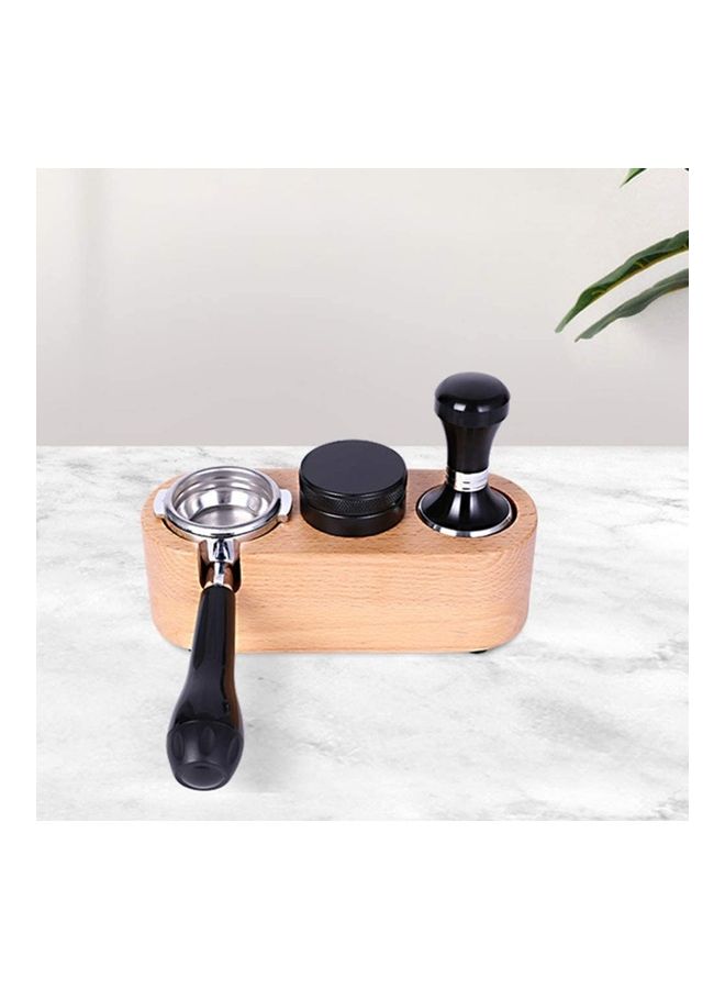 NIBEMINENT Coffee Tamper Base Stand Brown - Image 4