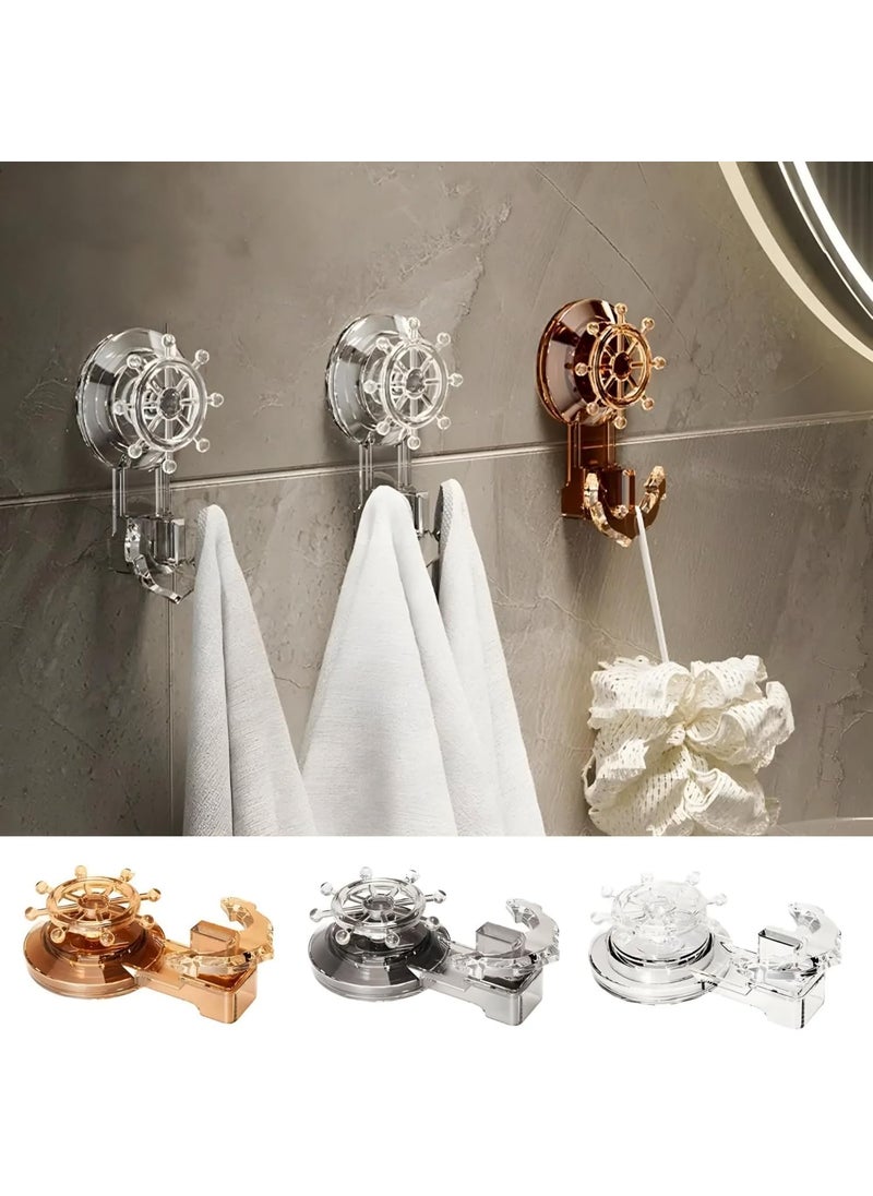PARATPAR MALL PARATPAR MALL Suction Cup Cloth Hanger Wall Mounted Rotatable Plastic Stylish Bathroom and Kitchen Storage Wall Hooks for Heavy Items Hanging Creative Without Drilling Luxury Hooks Bedroom 1 PCS  - Image 1
